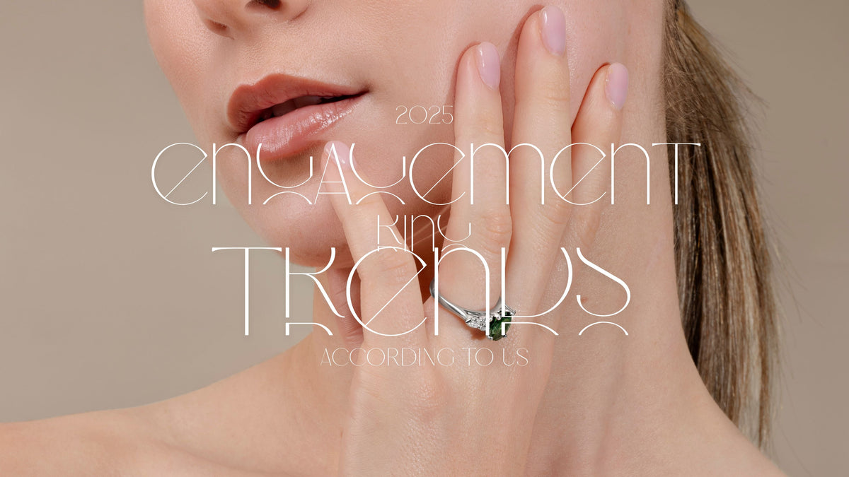 a woman with a white gold tsavorite ring with diamond side stones on her finger