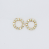 18k yellow gold white diamond circle of life stud earrings