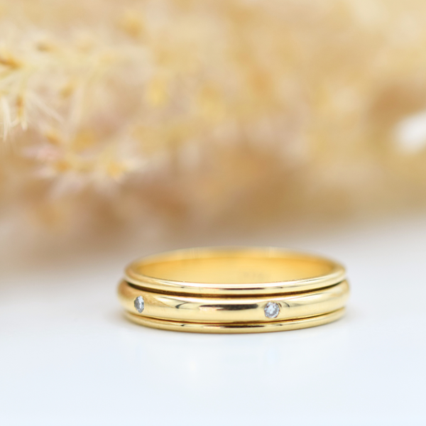 gold diamond set fidget ring 2