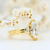 marquise diamond with cadillac diamond side stones 18k yellow gold chunky ring side