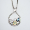 natural green, blue and white diamond teardrop pendant