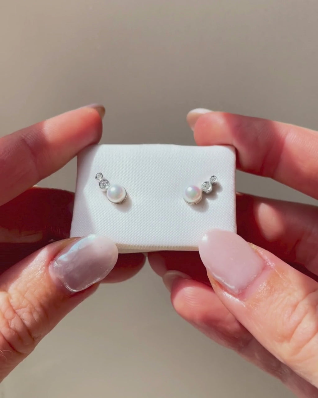 akoya pearl and white diamond earrings