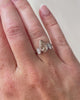 champagne and white diamond three stone ring - on hand