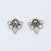 rose cut salt and pepper and white diamond stud earrings