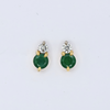 round-emerald-and-round-diamond-studs