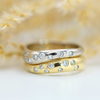 two toned diamond flush set molten rings