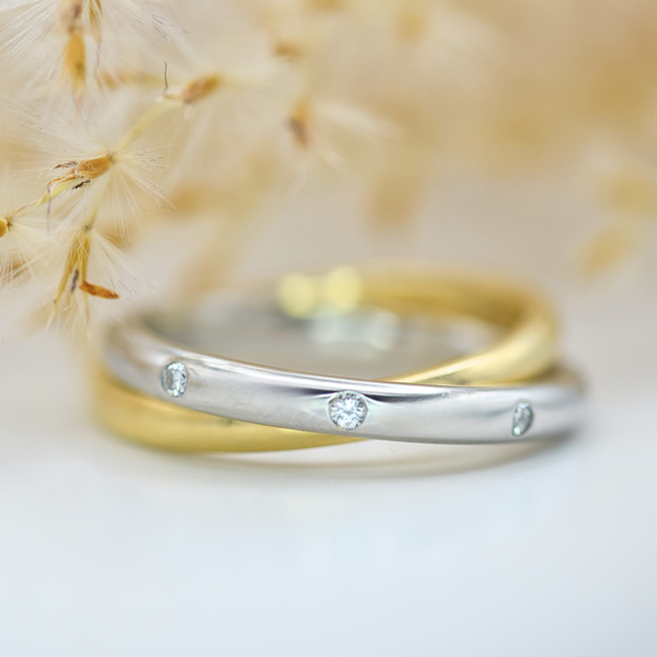 two toned russian style diamond set band 