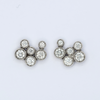 white diamond bubble stud earrings