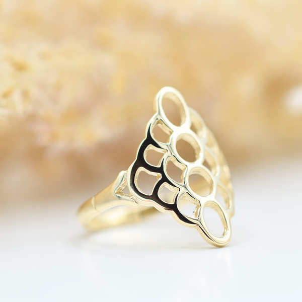 yellow gold mosaic ring