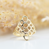 yellow gold mosaic ring front