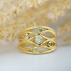 yellow gold natural coloured diamond lattice ring