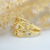 yellow gold natural coloured diamond lattice ring side shot