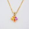 yellow pink orange pear cut sapphire pendant